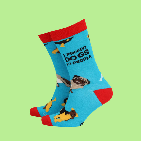 I prefer dogs to people - Men's Bamboo Socks