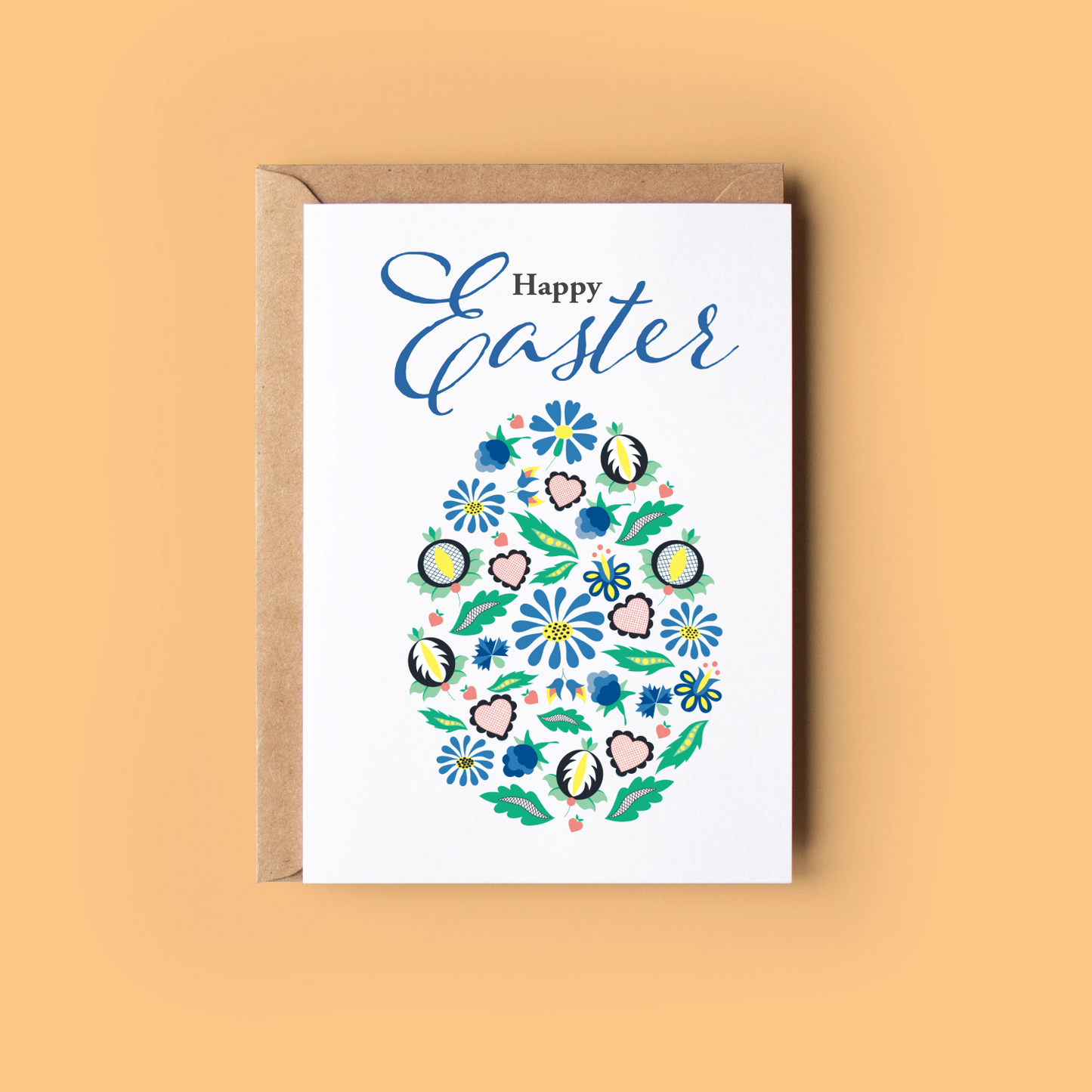Blue Floral Happy Easter