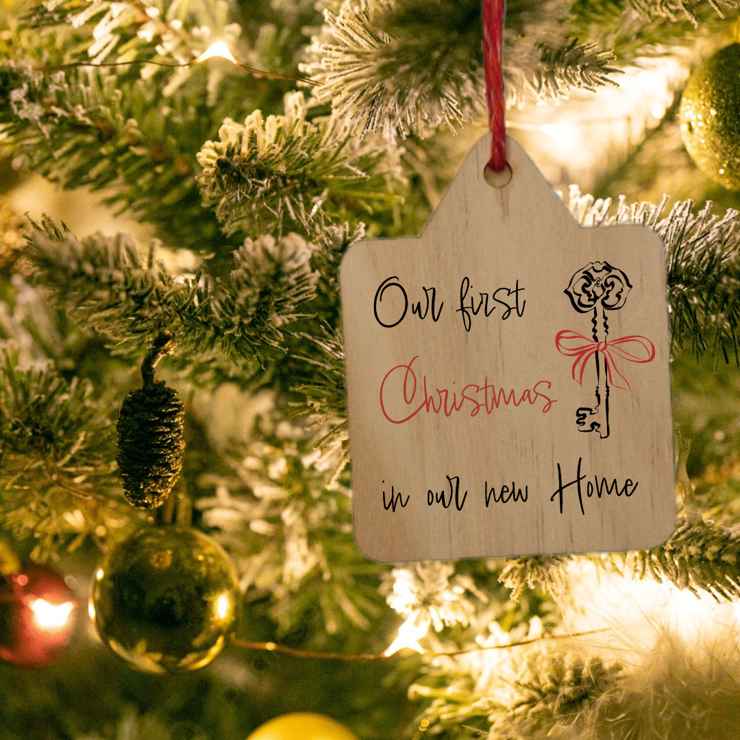 First Christmas in our New Home Wooden Christmas Decoration