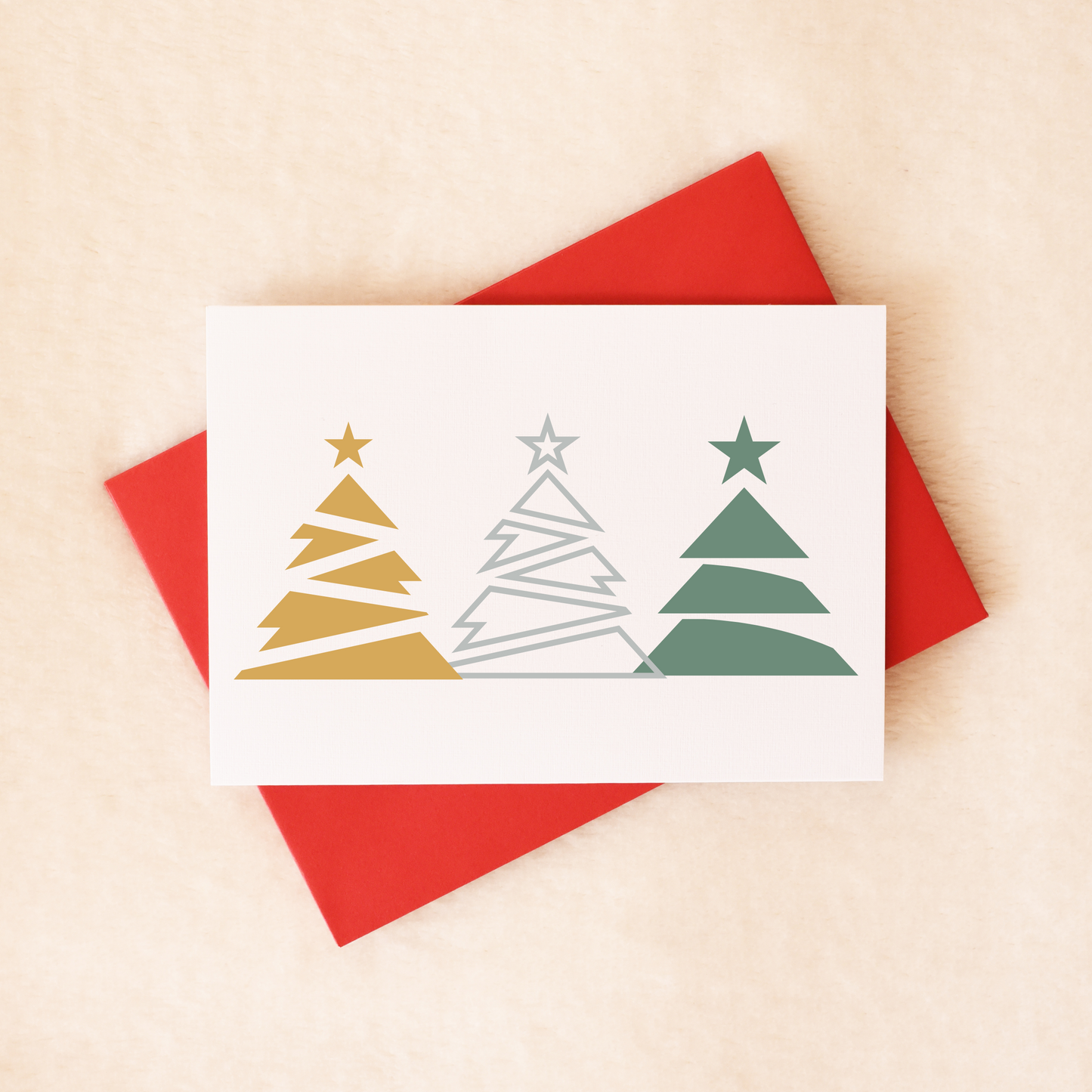 Colour Block Trees Green