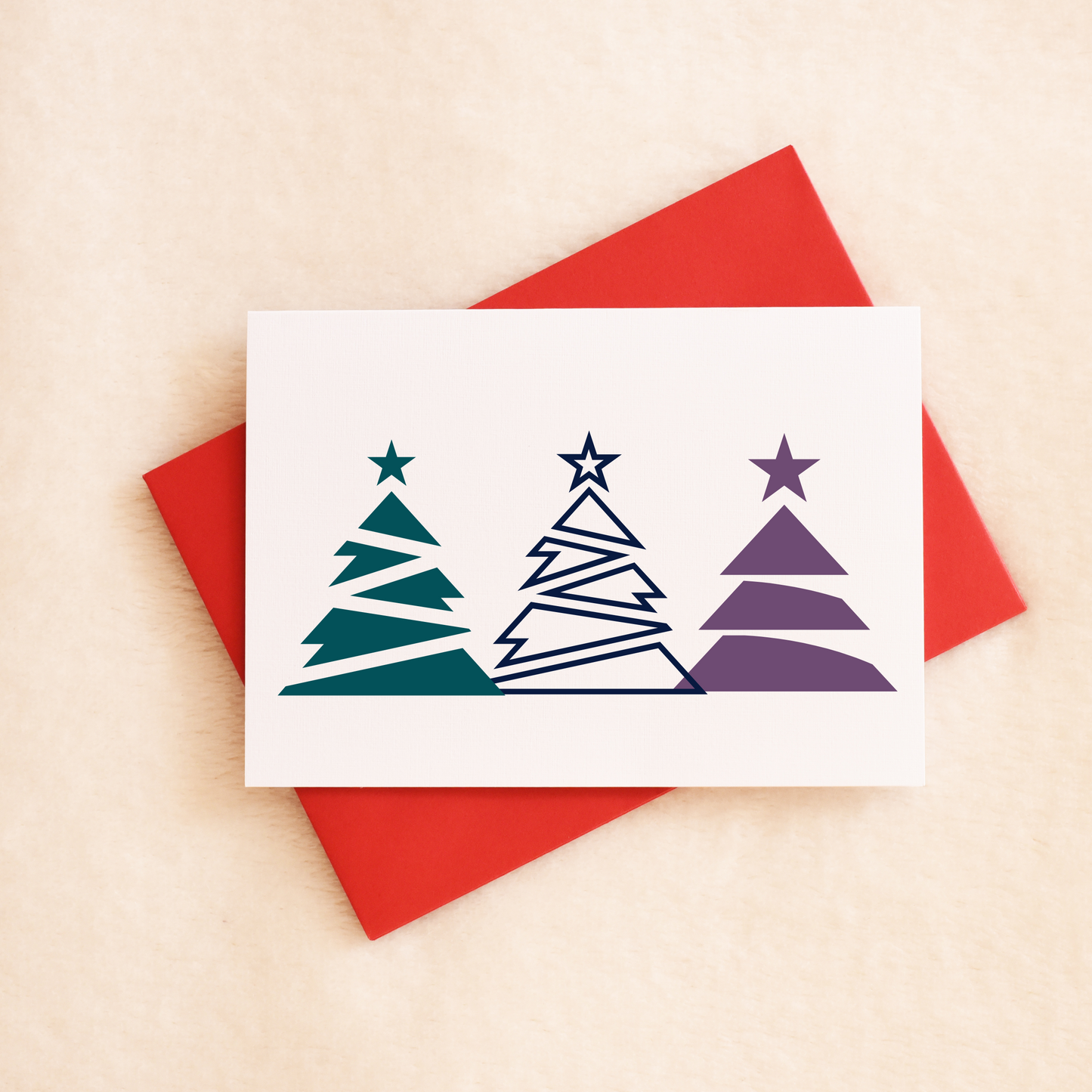 Colour Block Trees Purple