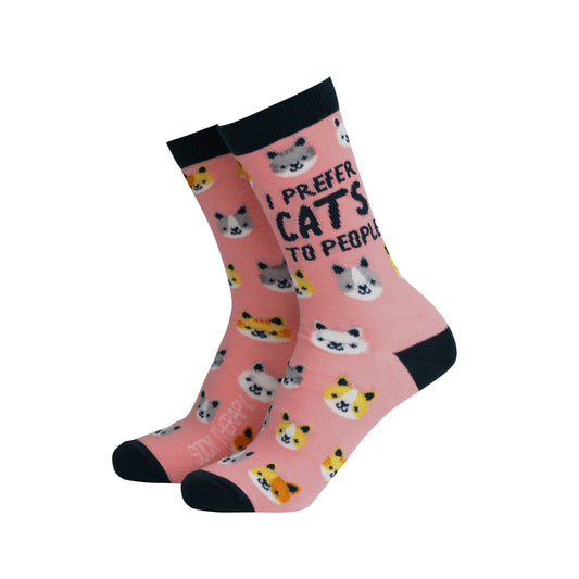 I Prefer Cats to People - Women's Bamboo Socks