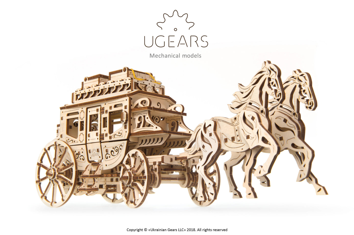 Wooden Stagecoach - Mechanical 3D Puzzle