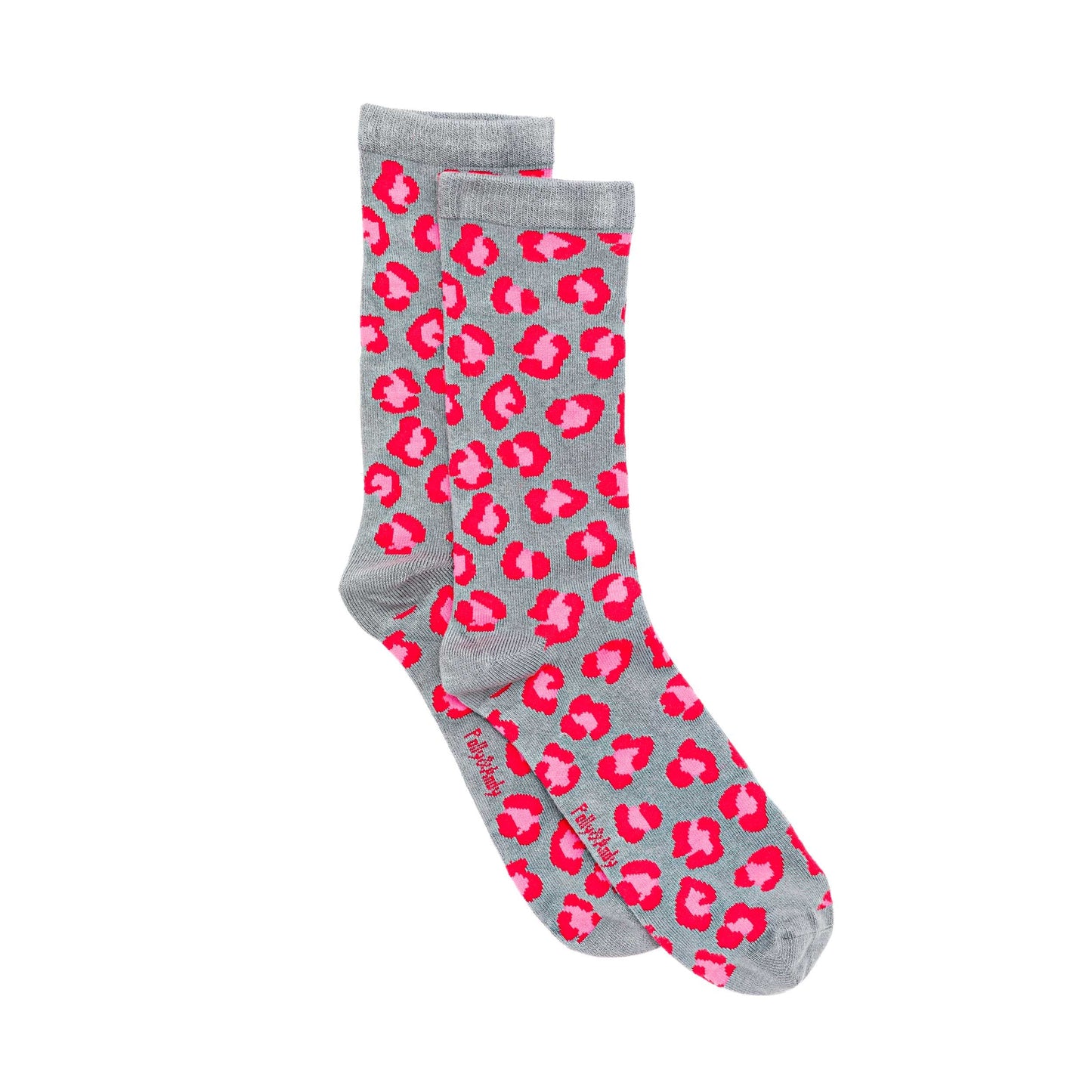 Pink & Red Leopard Bamboo Sock (seamless toe)