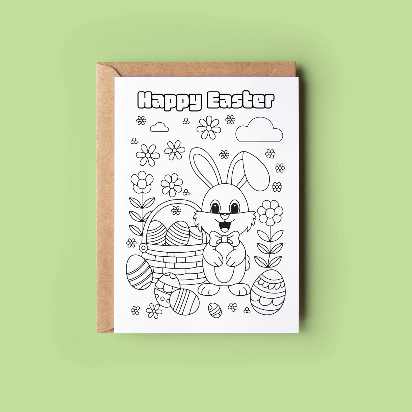 Happy Easter - Blank for Colouring