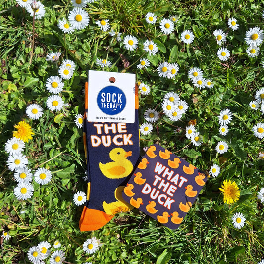 What The Duck Men's Socks And Coaster Bundle