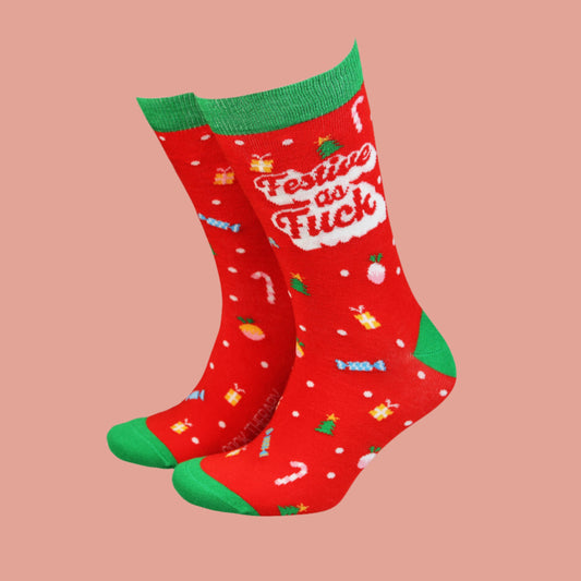 Festive as F*** - Men's  Bamboo Socks