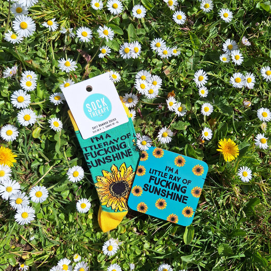 Ray Of Fucking Sunshine Women's Socks And Coaster Bundle