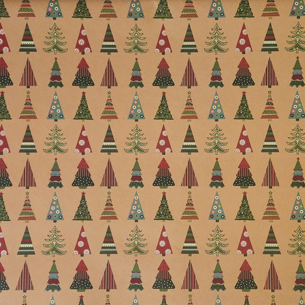 Recycled gift wrap sheet - Christmas Trees