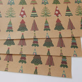 Recycled gift wrap sheet - Christmas Trees