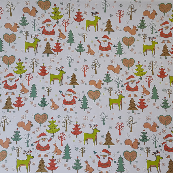 Recycled gift wrap sheet - Santa