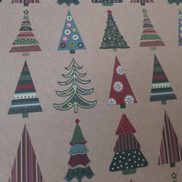 Recycled gift wrap sheet - Christmas Trees