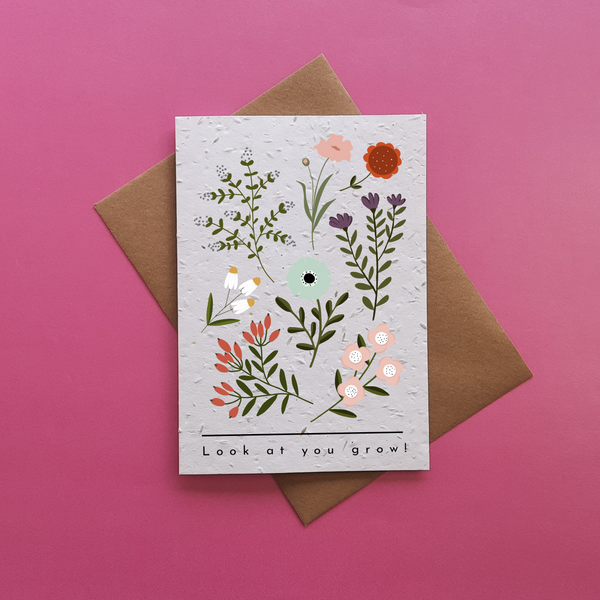 Look at you grow! - Plantable Seed Card
