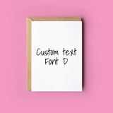 Custom Text Card