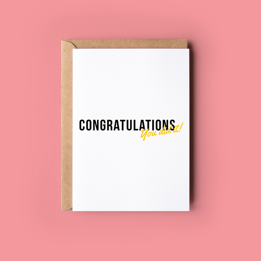 You did it!
