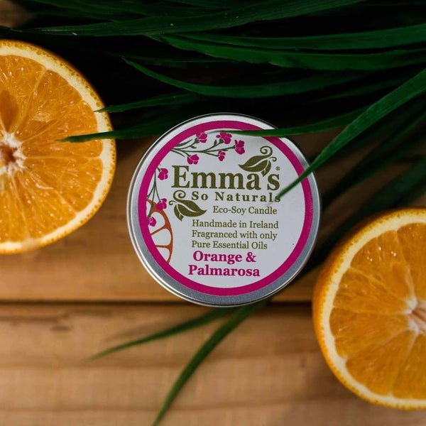 Orange & Palmarosa Tin Candle