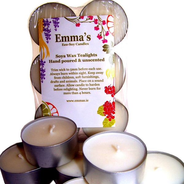 Natural, Unscented Eco-Soy Wax Tea Lights
